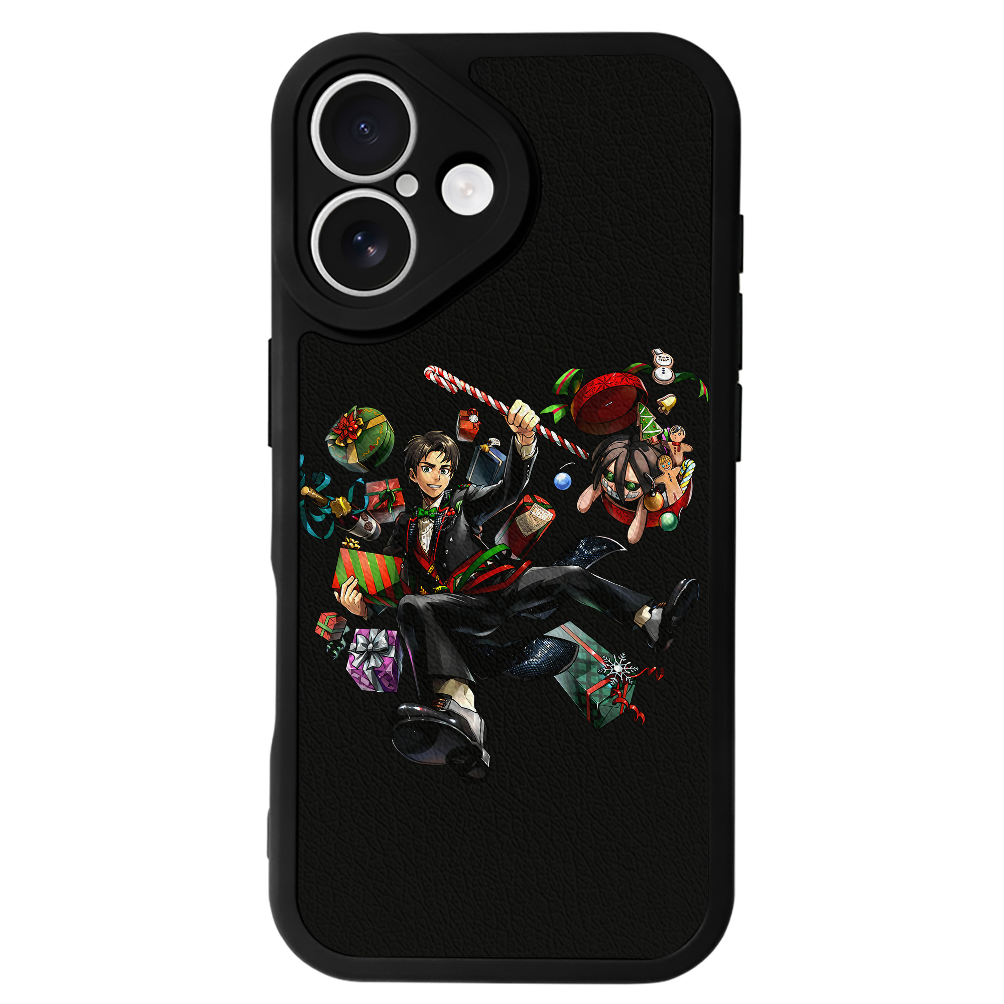 （画像用） 進撃の巨人 エレン･イェーガー Attack on Titan Eren Jäger 【iPhone 16シリーズ対応】シリコンスマホケース（レザー調） 材質：シリコン